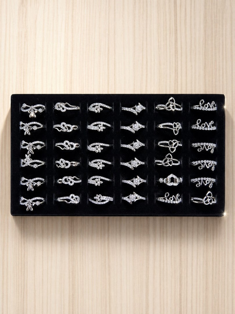 Adjustable Silver Rings for Women (Random Shapes)