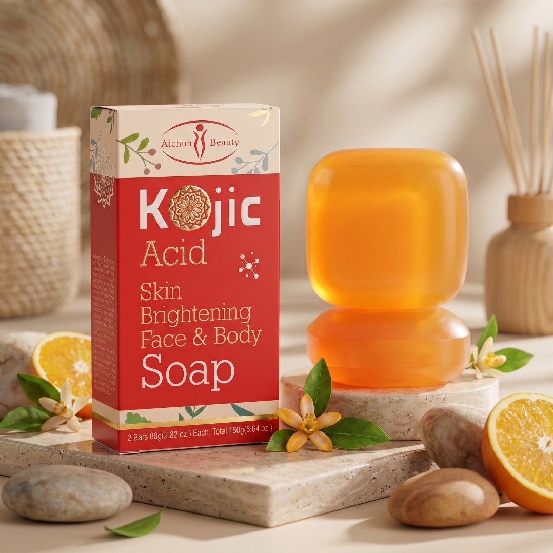 Aichun Beauty Kojic Acid Skin Brightening Face & Body Soap 2 Bars