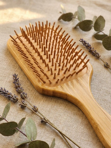 Bamboo Wood Large Paddle Hair Brush with Wood Bristles