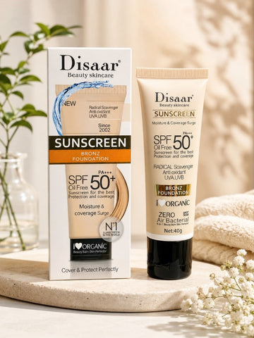 Disaar Sunscreen Bronz Foundation SPF50+ Oil Free UVA UVB 40ml