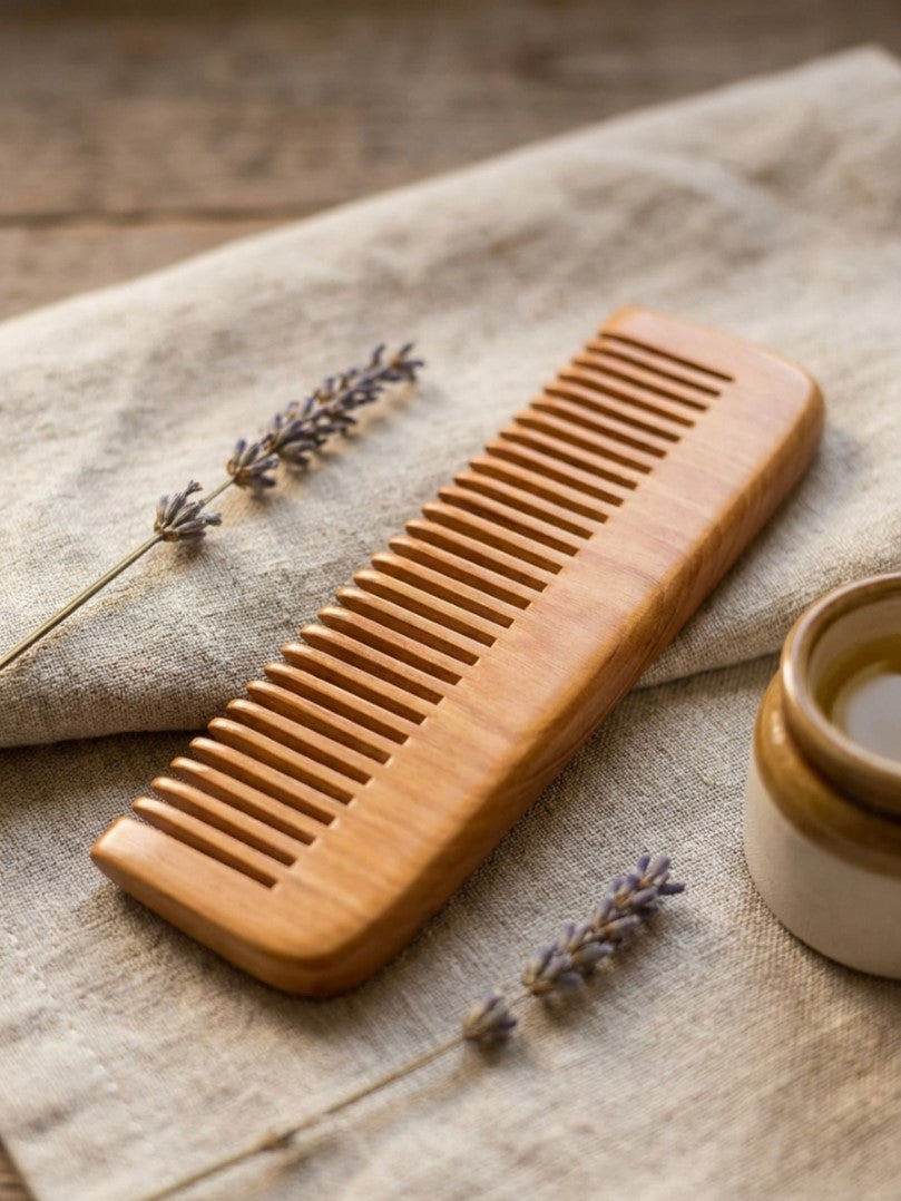 Bamboo Fine Tooth Wooden Hair Comb Scalp Health