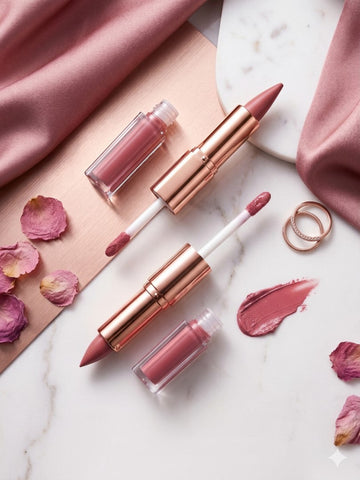 Kiss Beauty Two Kisses Lip Gloss & Lipstick 2 IN 1