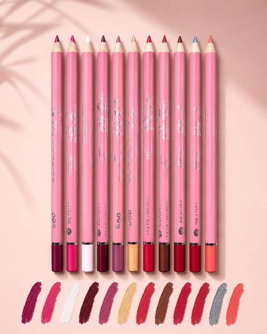 Long Lasting Lip and Eye Pencil Liners (Pack of 12)