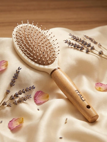 Oval Detangling Hair Brush with Wooden Handle