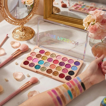 Romantic Color Pure Passion 32 Color Glitter Velvety Eyeshadow Palette