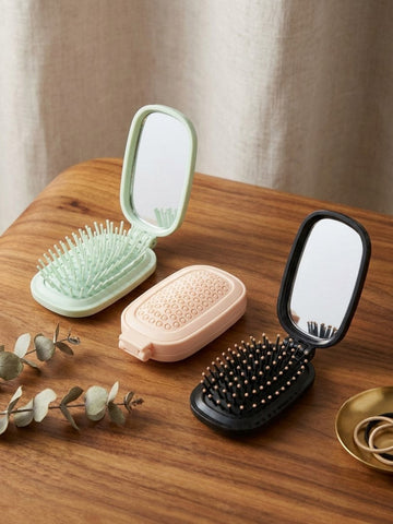 Travel Hair Brush with Mirror